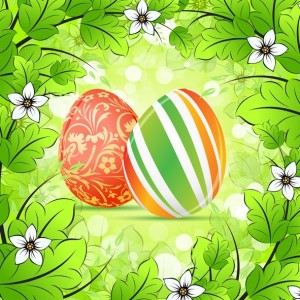 Green Happy Easter Background Vector 02