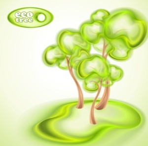 Green ECO Concept Trees Vector