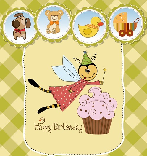 Lovely Happy Birthday Vector Illustration 04