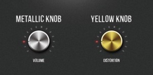 Metallic Volume and Distortion Knobs PSD