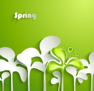 Small Green Sapling Of Spring Concept Background Vector 01