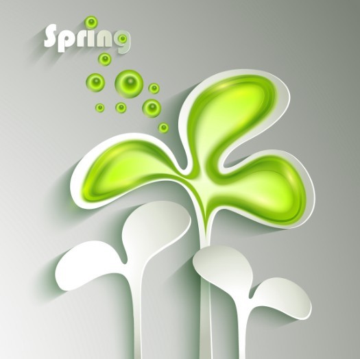 Small Green Sapling Of Spring Concept Background Vector 02