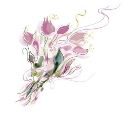 Vector Flowers In Traditional Chinese Ink Painting 02