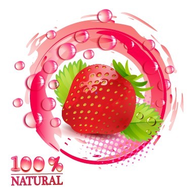 100 Natural Strawberry Vector Illustration