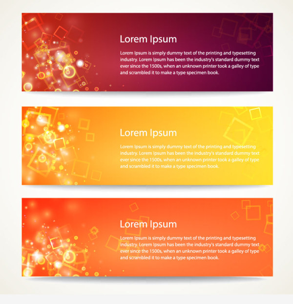 Set Of Vector Colorful Banners with Abstract Background 02