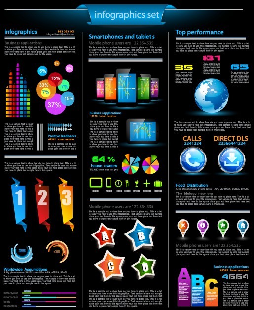 Vector Black Infographic Template For Displaying Data