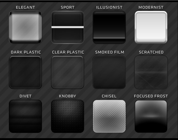 Dark Plastic Web Buttons Layered PSD