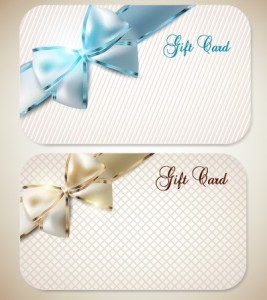 Graceful Gift Cards with Bows Vector