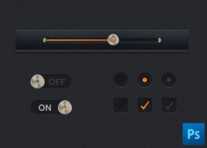 Leather UI Kit PSD (Part 1)