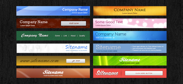 Set Of 468x60px Banner Templates PSD