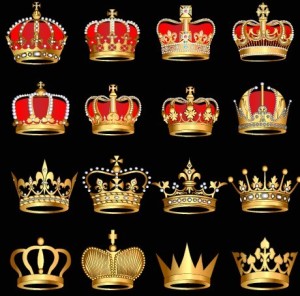 Set Of Elegant Imperial Crown Designs Vector 01