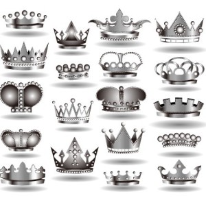 Set Of Elegant Imperial Crown Designs Vector 02