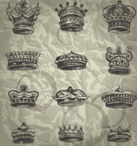 Set Of Elegant Imperial Crown Designs Vector 03