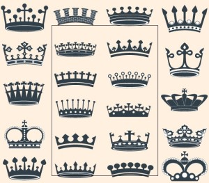 Set Of Elegant Imperial Crown Designs Vector 04