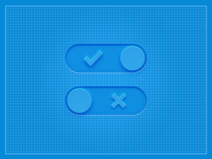 Blue 3D Switch Buttons PSD