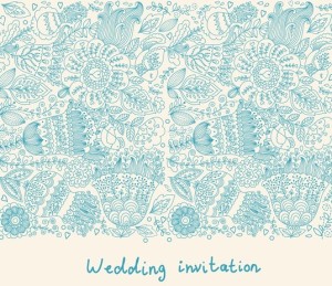 Hand Drawn Wedding Invitation Card Design Template 02