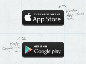 Vector App Store and Google Play Button