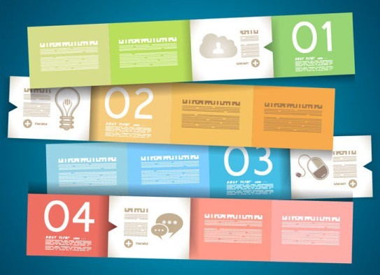 Colored Numeric Labels For Infographic 04