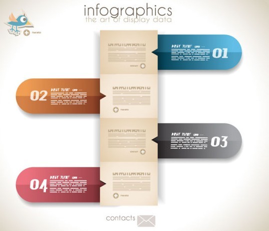 Colored Numeric Labels For Infographic 05