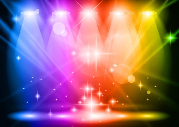 Colored Stage Spotlights Vector 02