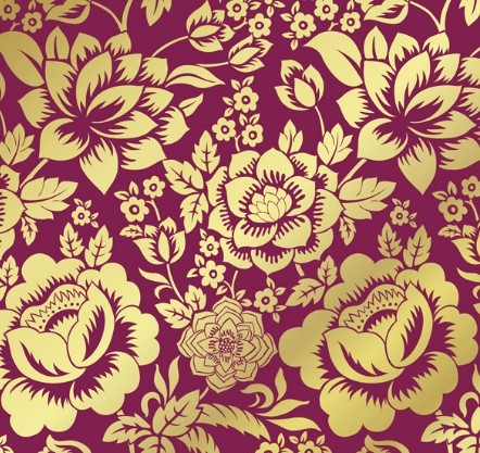 Vintage Golden Vector Flowers