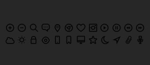 24 Dark Tiny Web Icon Set