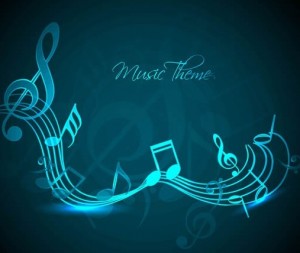 Blue Music Themed Background Vector