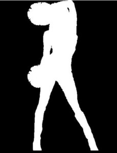 Cheerleader Girl Vector Silhouette