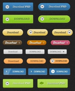 Clean Web Download Buttons PSD