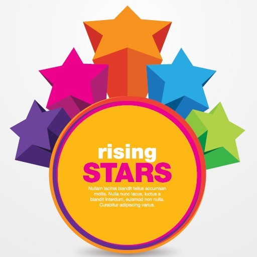 Colorful Rising Stars Vector