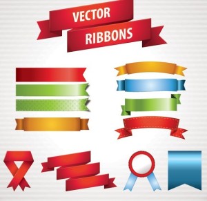 Set of Colored Vector Ribbons 02