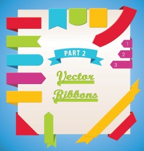 Set of Colored Vector Ribbons 03