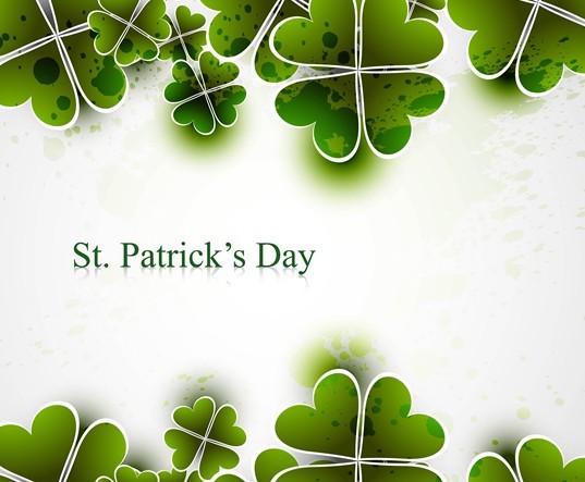 St.Patrick's Day Green Leaves Background Vector