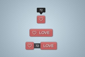 Love & Like Web Buttons PSD