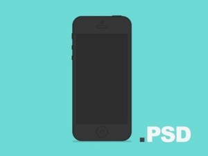 Minimal White and Black iphone 5 Mockup PSD