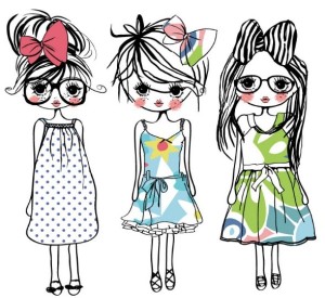 Vector Hand Drawn Trend Girls