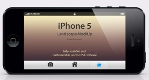 iPhone 5 Landscape White and Black Mockup PSD