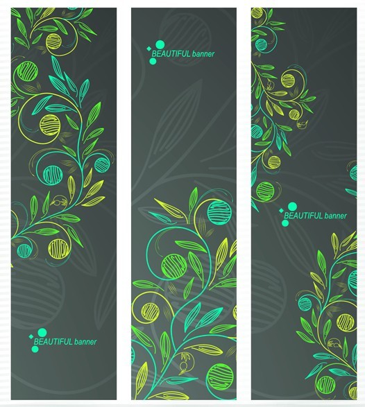 Beautiful Vector Banners with Floral Backgrounds 01