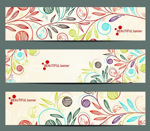 Beautiful Vector Banners with Floral Backgrounds 02