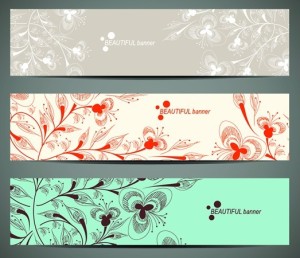 Beautiful Vector Banners with Floral Backgrounds 03