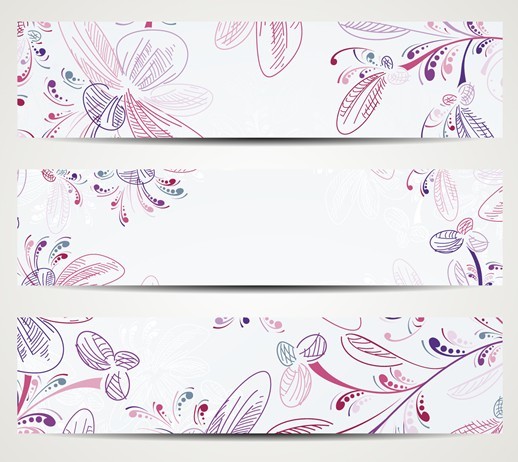 Beautiful Vector Banners with Floral Backgrounds 05