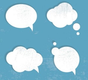 Clean & White Speech Bubbles Vector