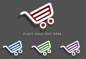 Vector Colored Shopping Cart Labels