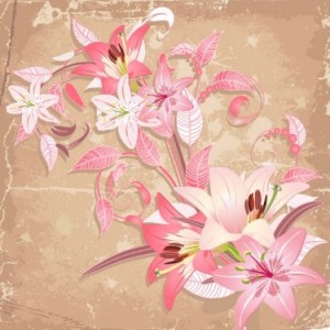 Retro Flowers Vector Illustration 02