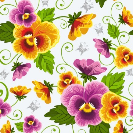 Retro Flowers Vector Illustration 04