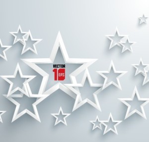 Vector White Five-pointed Stars Background