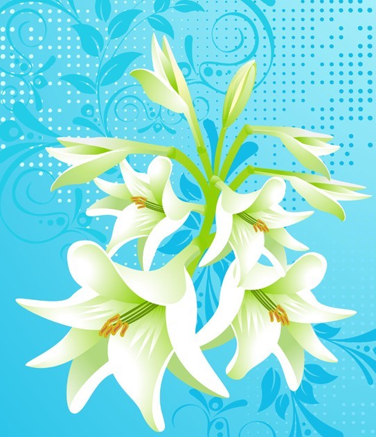 Colorful Spring Flowers Vector Background 02