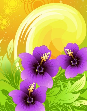 Colorful Spring Flowers Vector Background 04