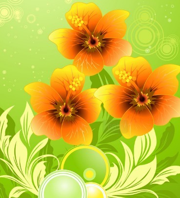 Colorful Spring Flowers Vector Background 05