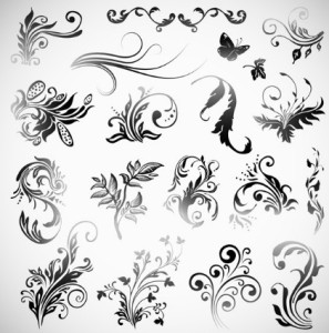 Set Of Black Patterns Design Vector Illustration 01